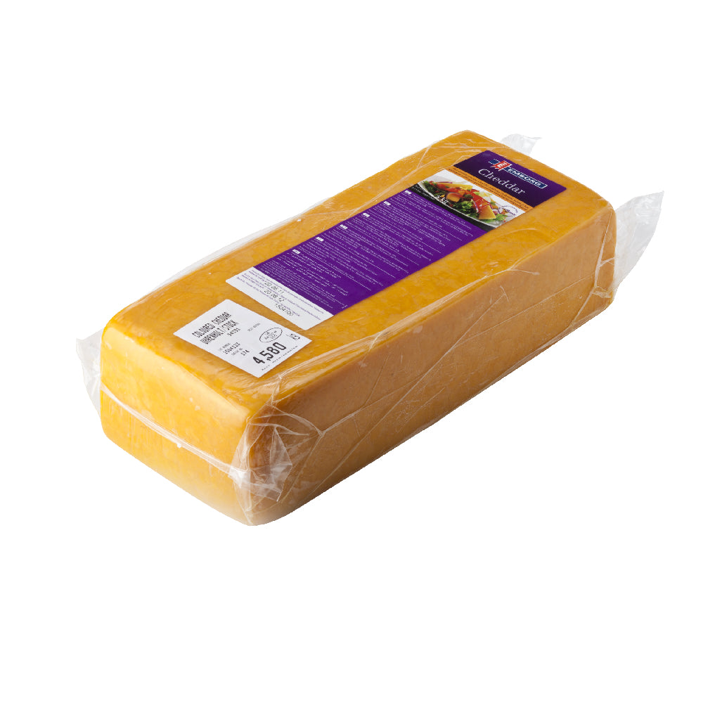 Emborg Cheddar Coloured Block F.I.D.M. 48% – Box of 8 Pieces – 2.5 Kg