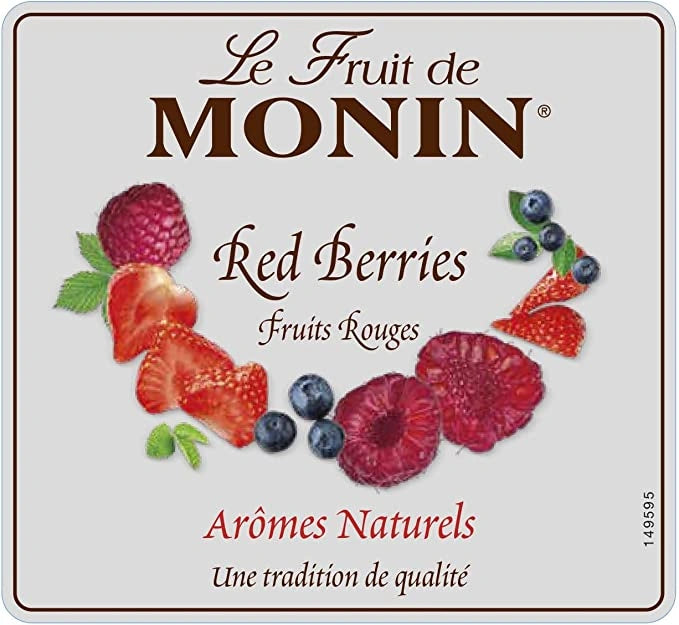 Monin Red Berries Puree – Box Of 4 Pcs – 1 ltr