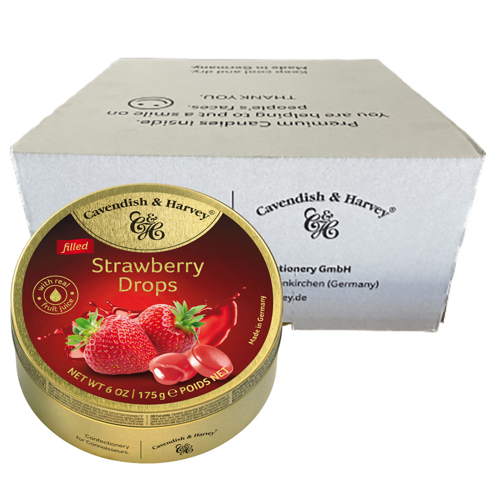 Cavendish & Harvey-  Strawberry Drops- Box Of 9 – 175g