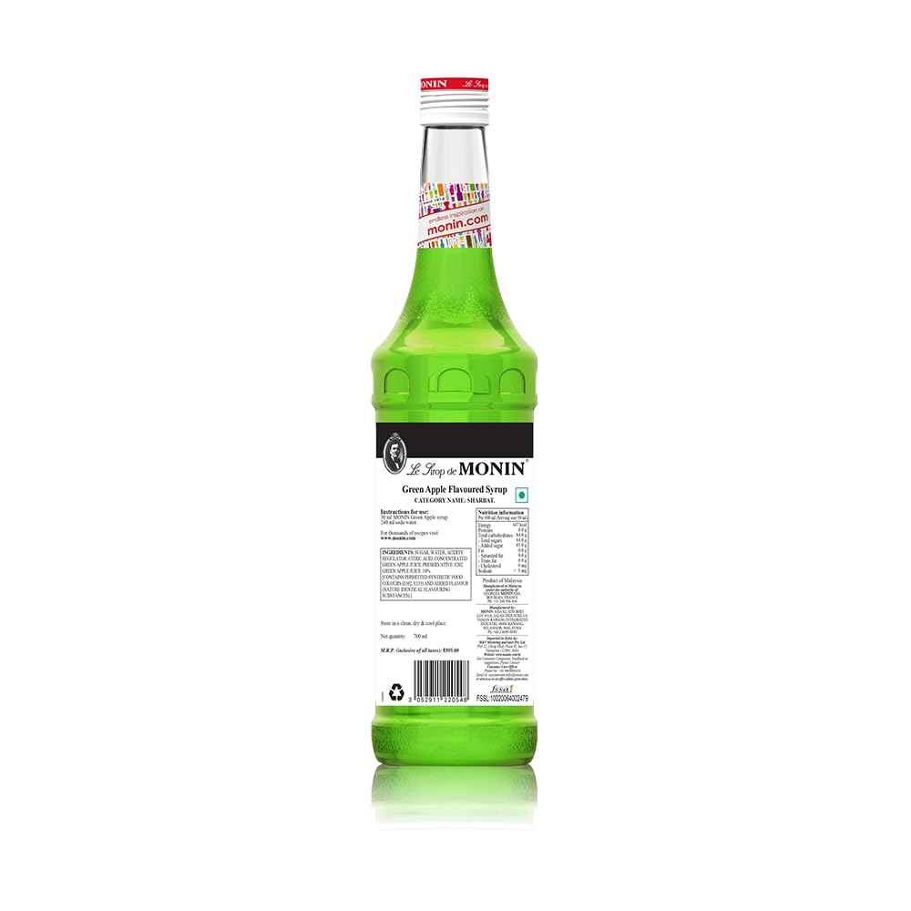 Monin Green Apple Syrup – Box Of 6 Pcs – 1 ltr