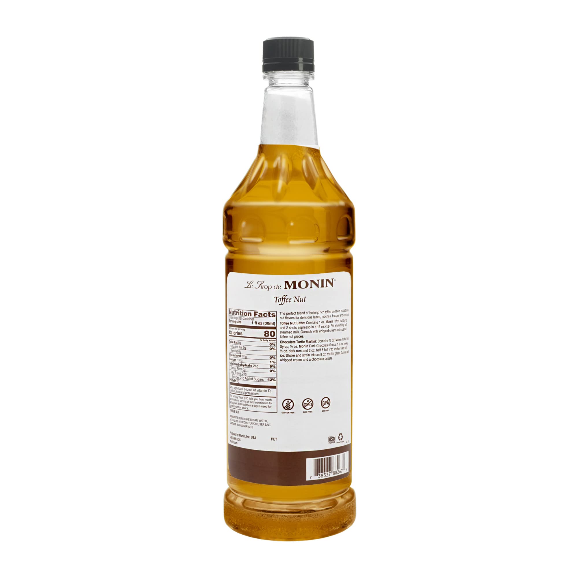 Monin Toffee Nut Syrup – Box Of 6 Pcs – 1 ltr