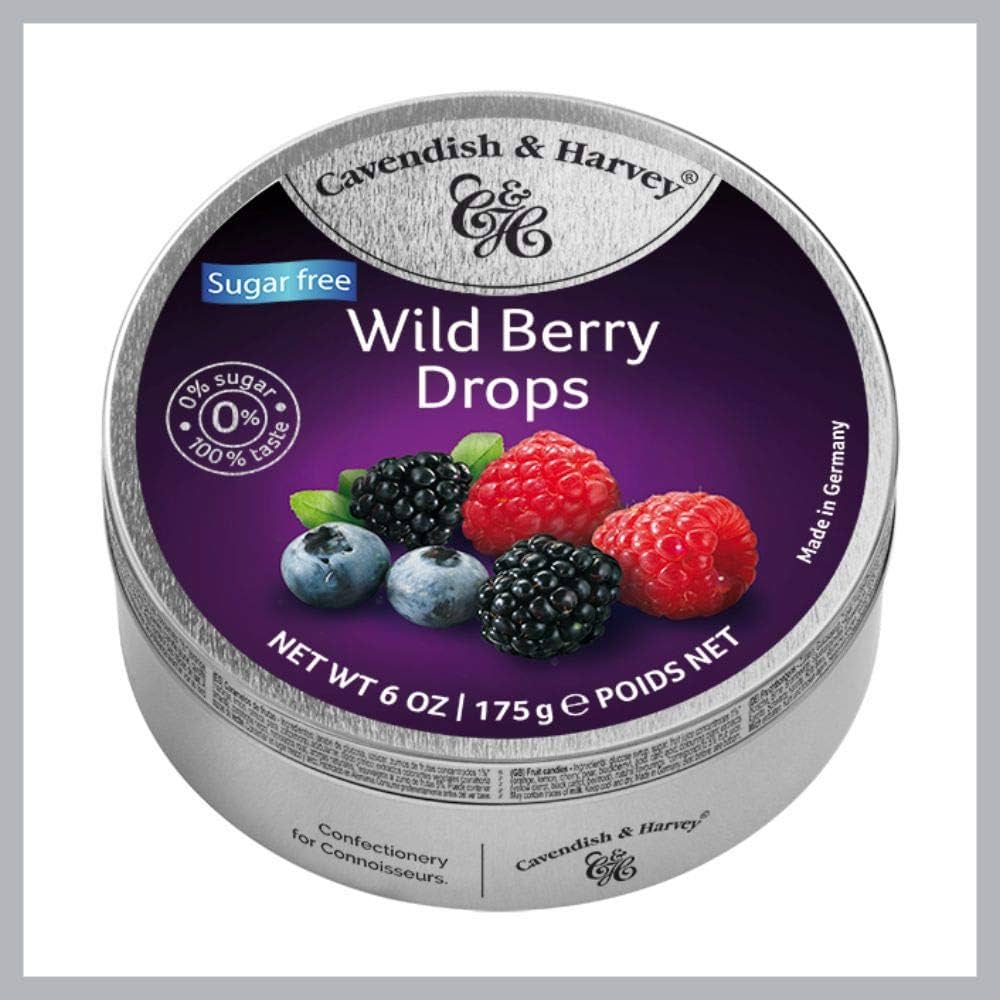 Cavendish & Harvey-Sugar Free Wild Berry Drops– Box Of 9 –175g