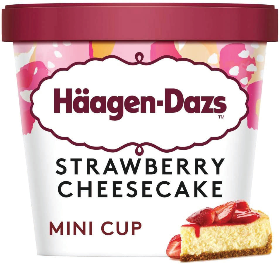 Haagen Dazs Strawberry Chessecake Mini Cups – Box Of 24 Pieces – 100 Ml