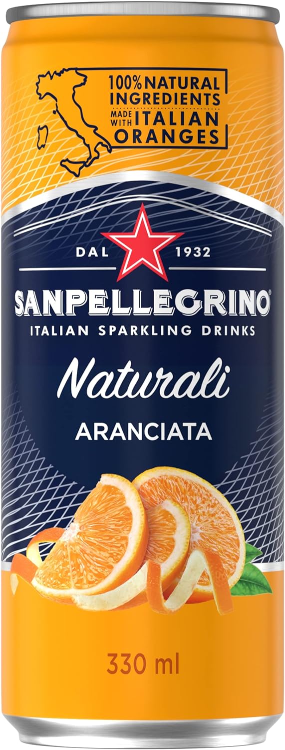 San Pellegrino Sparkling Aranciata Can – Box of 24 Pcs – 330ml