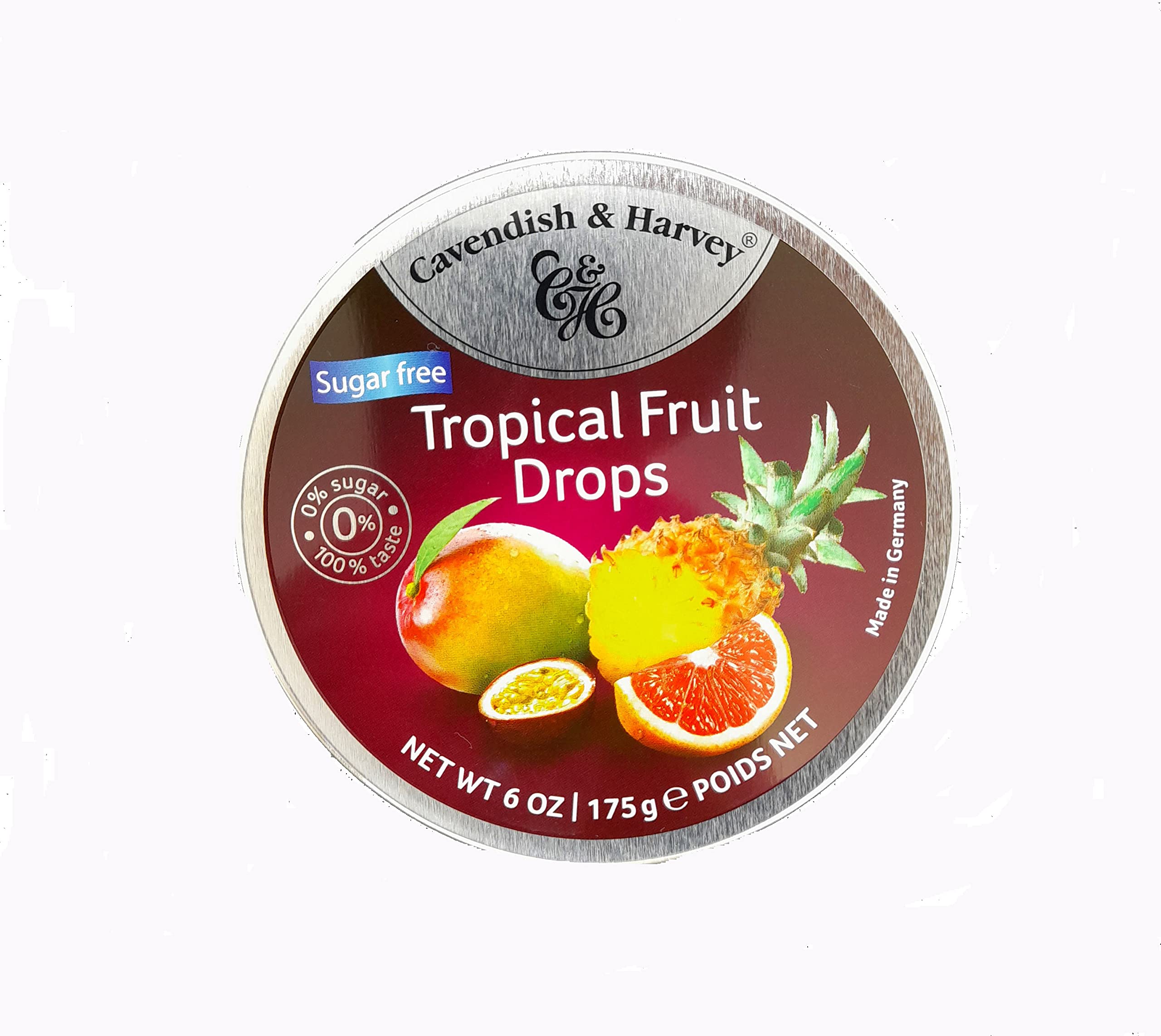 Cavendish & Harvey-Sugar Free Tropical Fruit Drops– Box Of 9 –175g