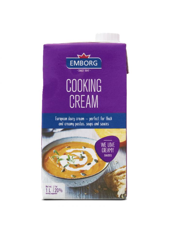 Emborg Cooking Cream Uht 20%Fat – Box of 12 Pieces – 1 Ltr