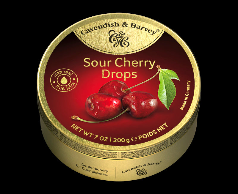 Cavendish & Harvey- Sour Cherry Drops- Box Of 9 –200g