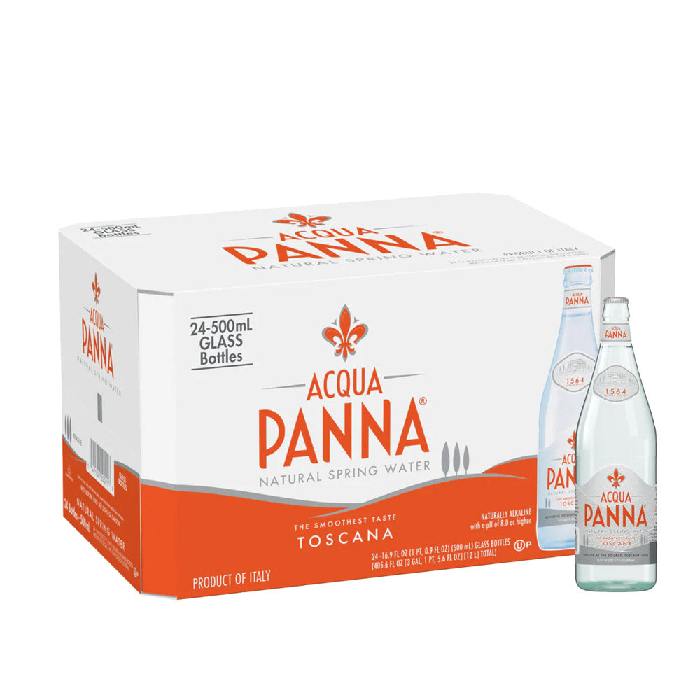 Acqua Panna Natural Still Water Glass Bottle - Box Of 24 Pcs – 500ml