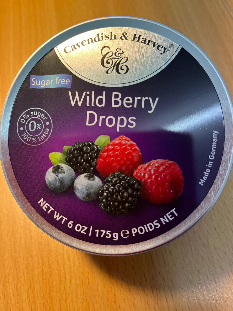 Cavendish & Harvey-Sugar Free Wild Berry Drops– Box Of 9 –175g