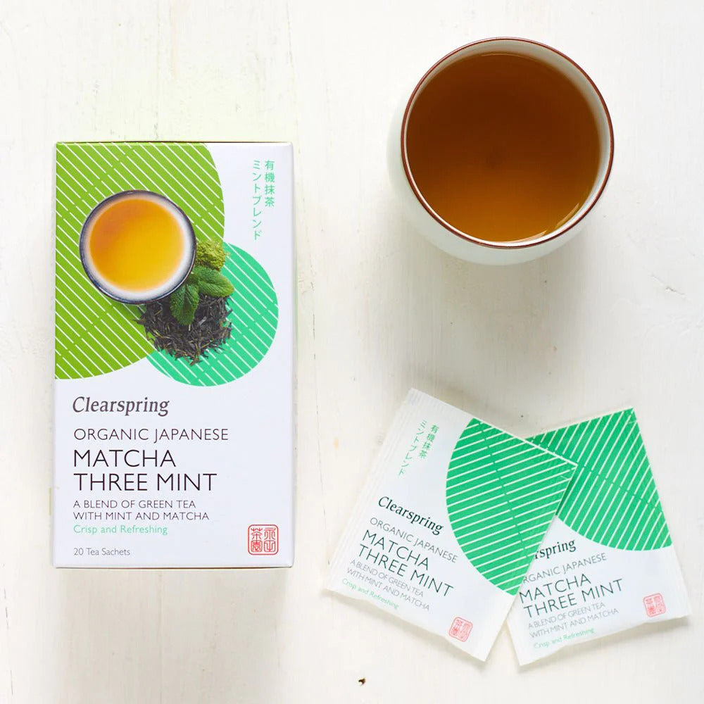 Clearspring - Japanese matcha tea with three types of organic mint 20 tea bags - 36G
