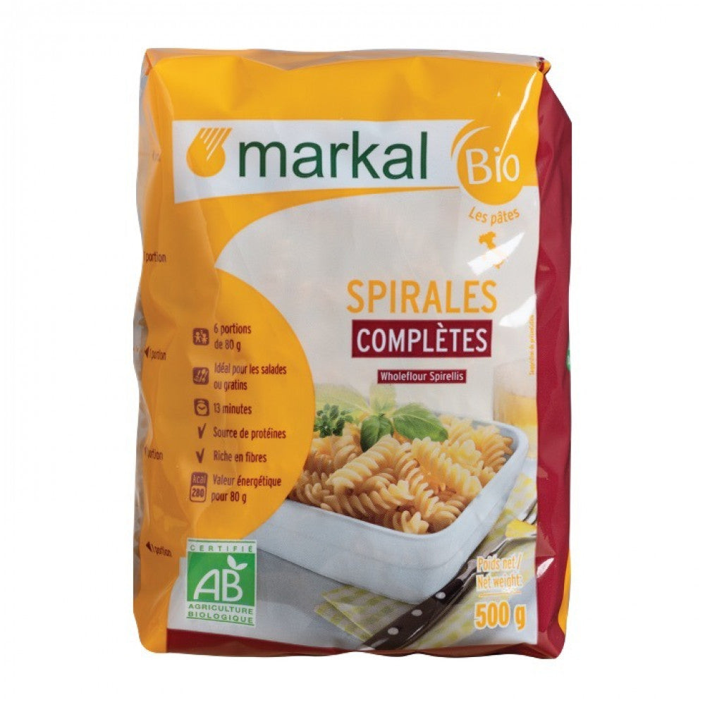 MARKAL - ORGANIC Pasta WHOLEFLOUR SPIRELLI - 500G