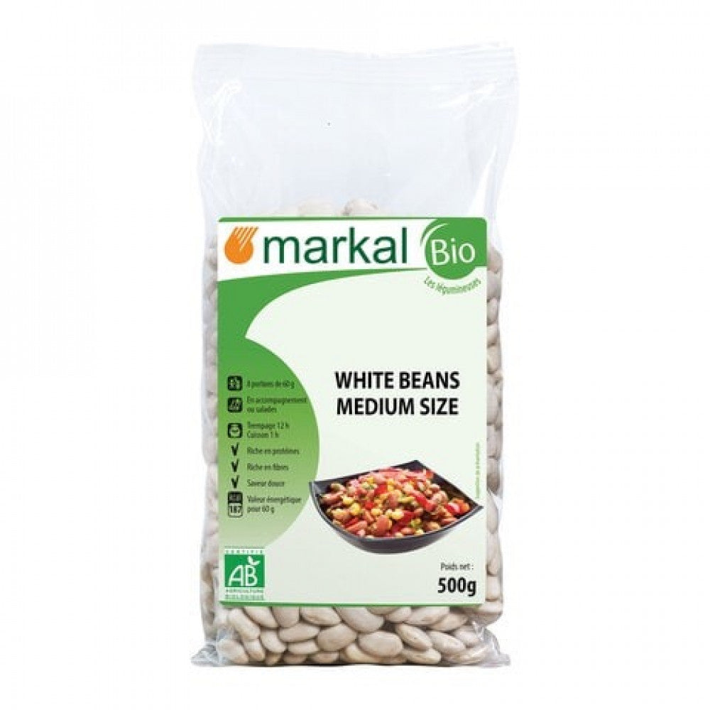 MARKAL - ORGANIC WHITE BEANS - 500G
