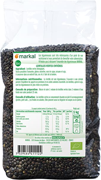 MARKAL - French green lentils - 1KG