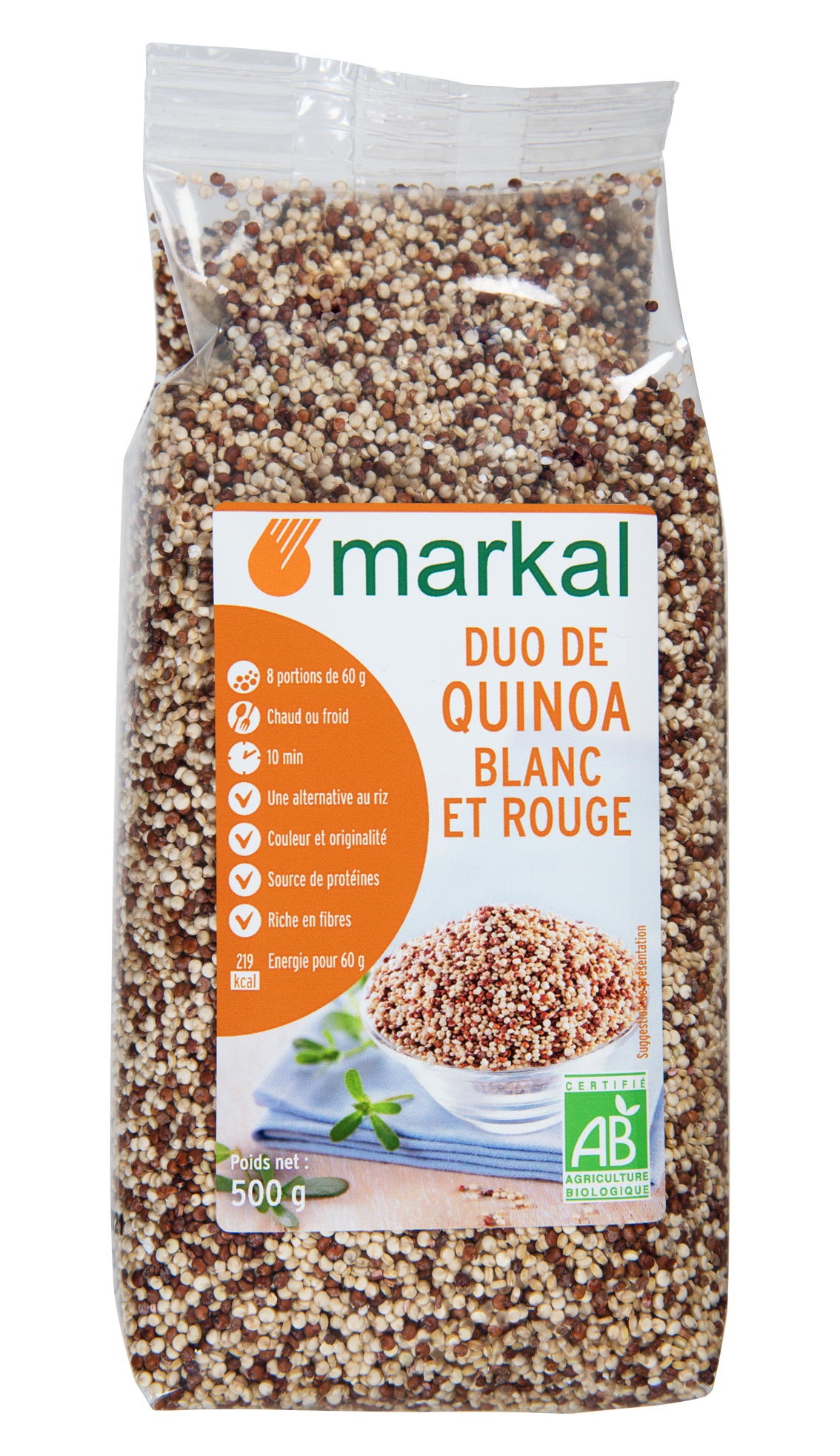 MARKAL - ORGANIC RED AND WHITE QUINOA MIX FRENCH - 500G