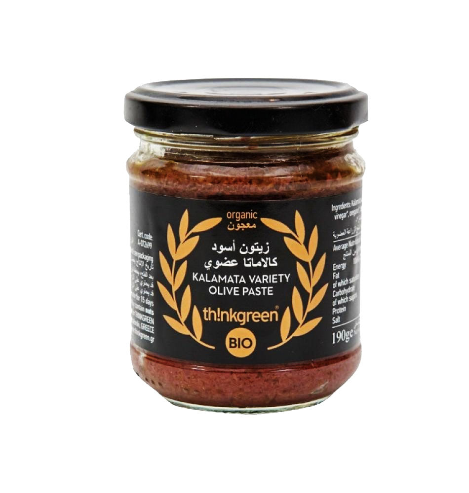 Thinkgreen Organic Kalamata Black Olive Paste 190G