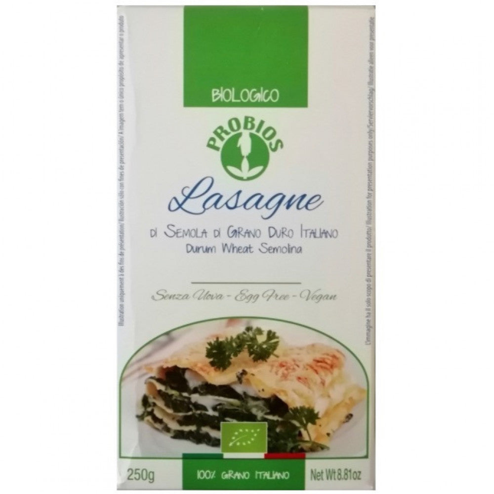 PROBIOS - ORGANIC WHITE WHEAT LASAGNE VEGAN ITALIAN - 250G